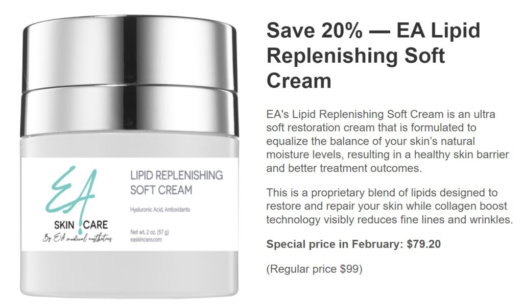 picture of lipid replenishing cream with a description