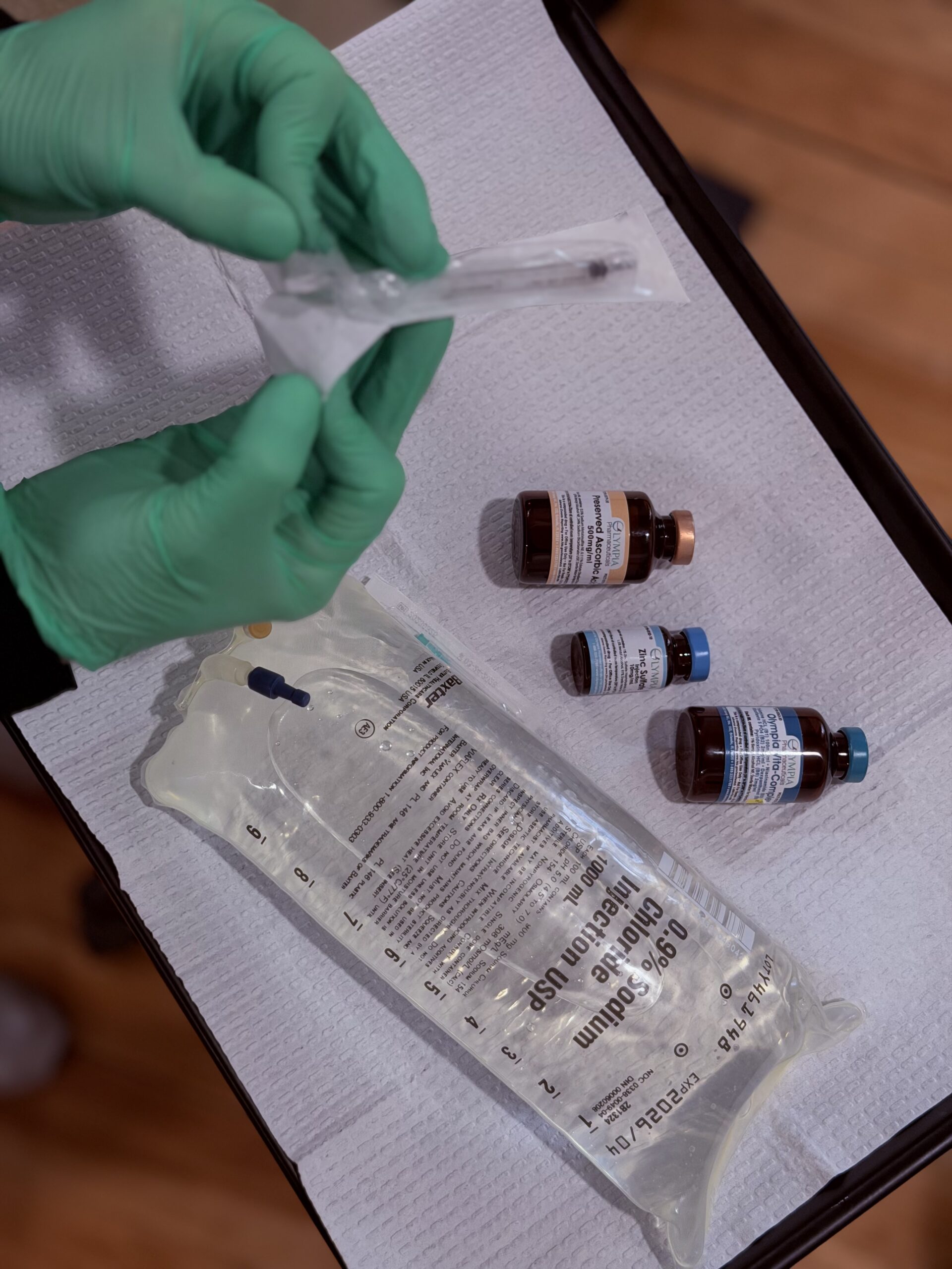 IV Therapy being prepared